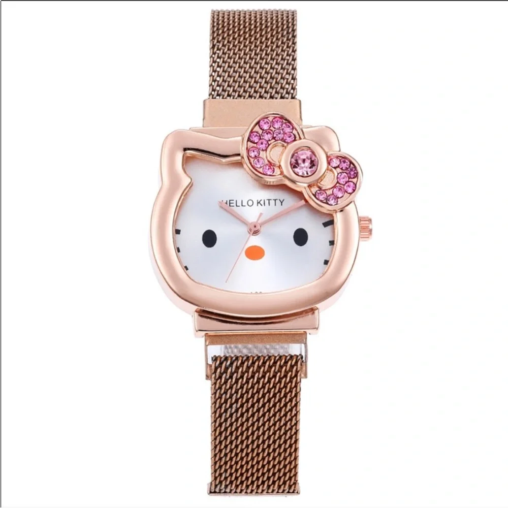 Rose Gold Rhinestone Hello Kitty Watch - Picture 2 of 8